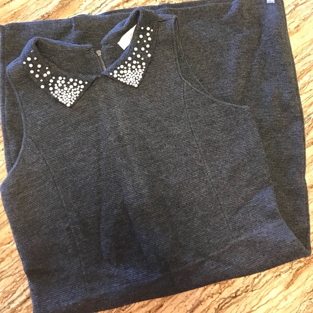 LOFT sweater dress w/ embellished collar